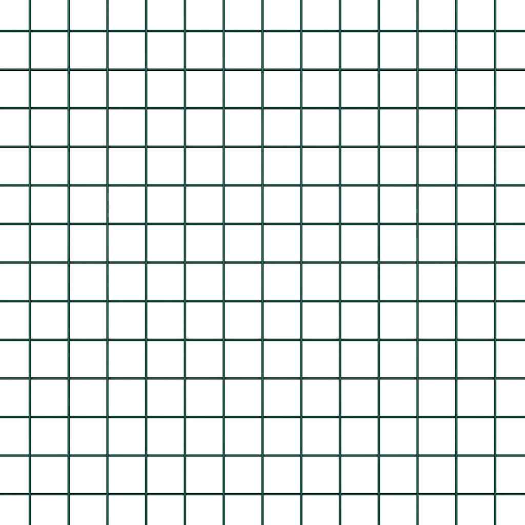 Zaun mit Pfosten Grün 1 x 25 m Stahl
